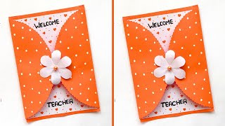 Welcome Card For Teacher | Easy Welcome Greeting Card for Teacher | Unique Welcome Card for Teacher