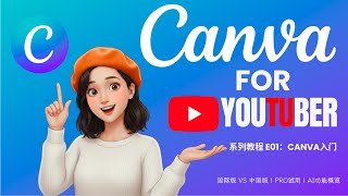 Canva for YouTuber 系列教程 (E01): 2025 新手入门 “一站式”工作台 |  国际版 vs 中国版 | Pro试用 | AI与核心功能概览