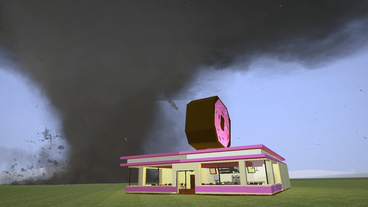 Tornadoes Against Donut Shop - Garry's Mod Tornado Challenge 22
