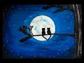 lápices pastel gatitos mirando la luna (dibujo Fácil)