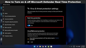 How to Enable or Disable Microsoft Defender Real-time Protection in Windows 11