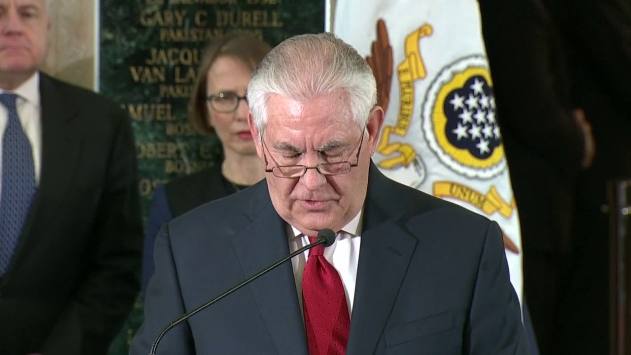 Rex Tillerson says farewell to Washington