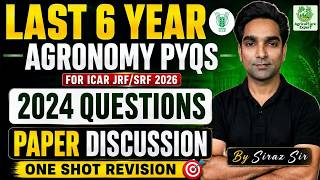 #9 ICAR Agronomy PYQ Marathon | 2020-2025 Questions Explained for JRF SRF 2026 | One Shot Revision