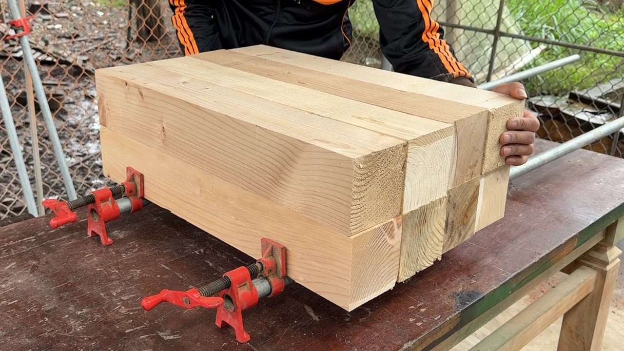 Top Wood Processing Idea. Building A Giant Table From Old Pine Wood Planks