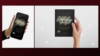 Glowing Holiday Party Invitation, Glowing Work Party Invitation, Glowing Corporate Invitation