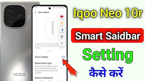 Iqoo neo 10r 5g me smart sidebar kaise enable kare/how to enable smart sidebar in Iqoo neo 10r 5g