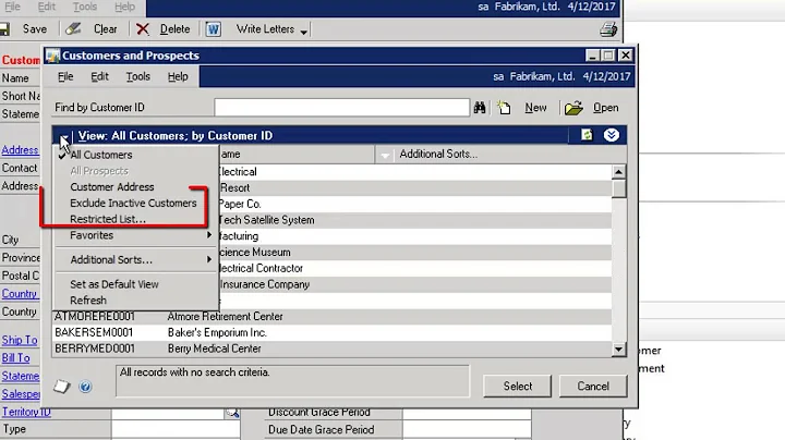 Microsoft Dynamics GP - How to Exclude Inactive Customers