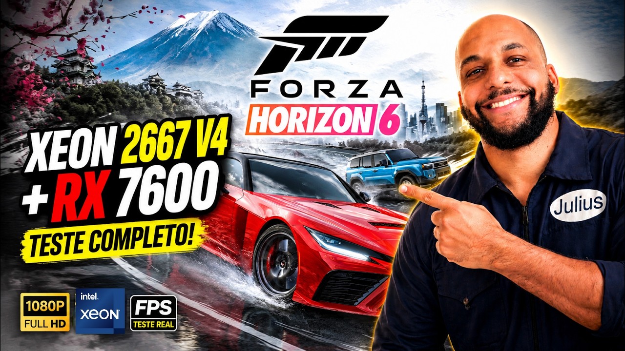 FORZA HORIZON 6 no XEON 2667 V4 + RX 7600! Roda LISO? Teste