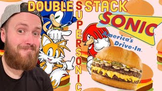 Sonic® SUPERSONIC DOUBLE STACK Cheeseburger Review! | TravTries!