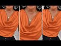 How to Cut a Cowl Neck Top with Pleated Shoulder | Step-by-Step Sewing Tutorial for Beginners
