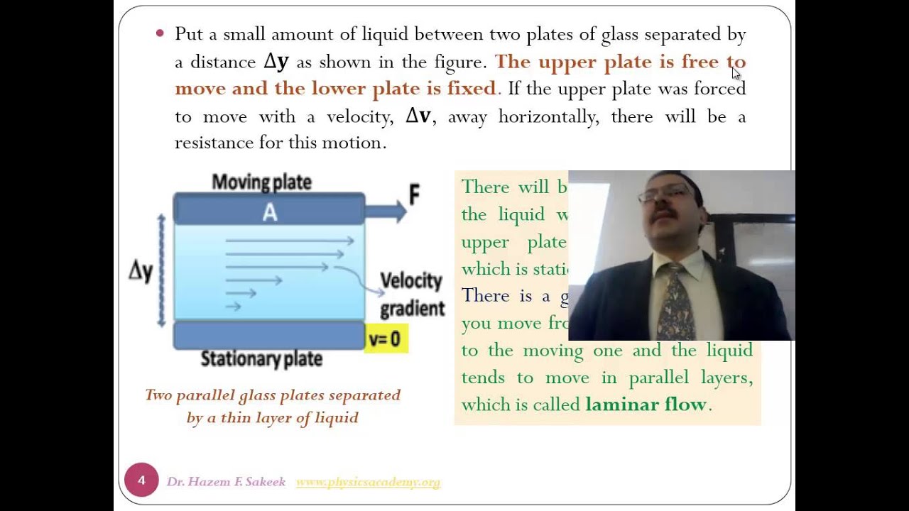 محاضرة 20 الجزء (1) فيزياء طبية مفهوم اللزوجة جامعة الازهر - غزة