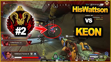 HisWattson vs APEX RANK #2 (Keon) in PREDATOR LOBBY ! - How Did  HisWattson React?? - APEX LEGENDS