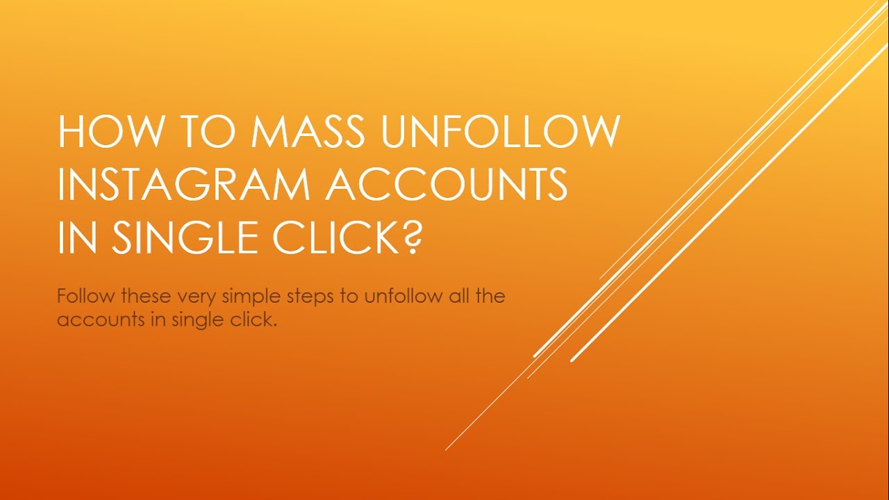 How to unfollow all people on Instagram EXTREMELY fast in a single