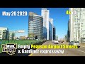 Empty Toronto Pearson Airport streets and Gardiner Expressway in Toronto on May 20 2020 (4k video)