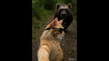 Bears hibernate. I dominate. 🐻 #ai  #cat  #funny #aivideo  #aiart  #bear  #shortvideo