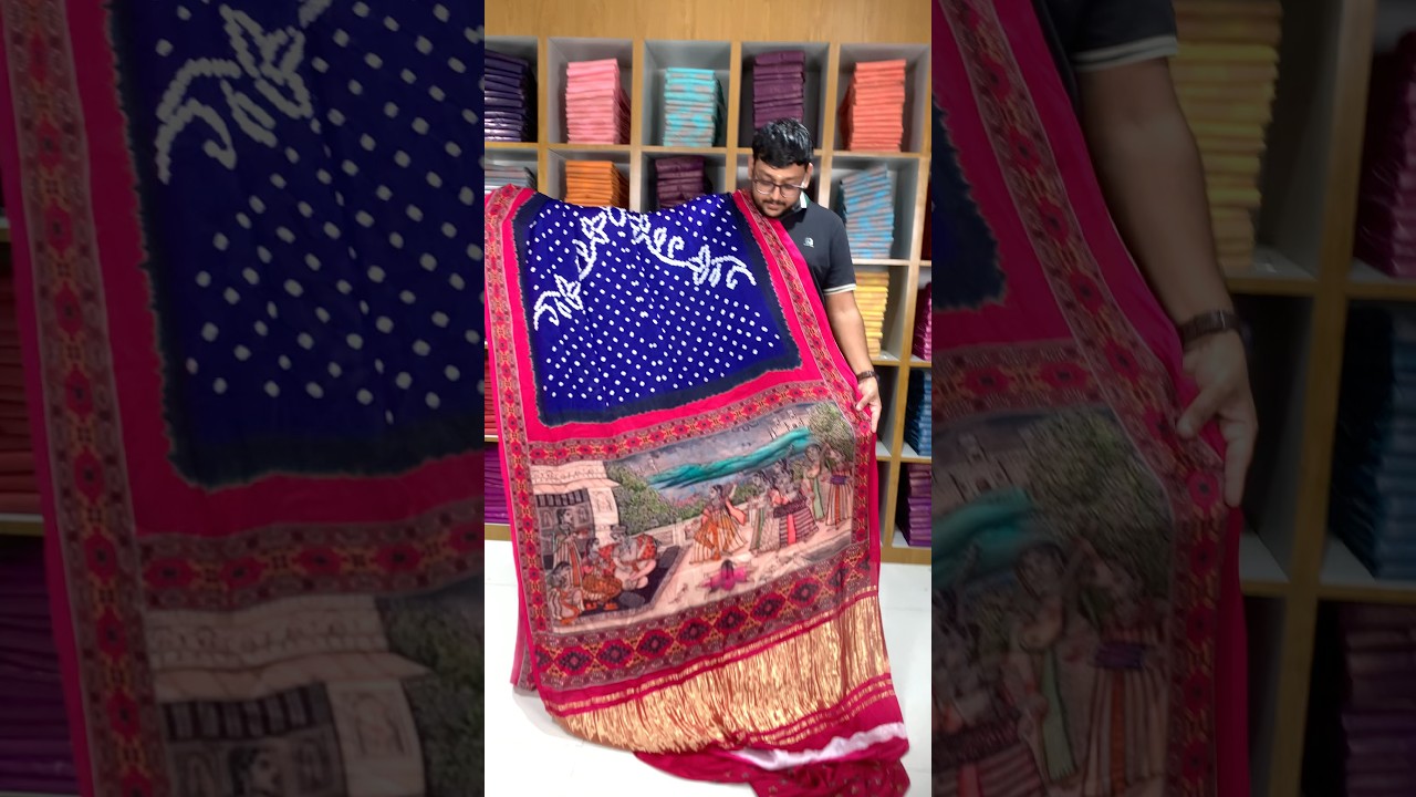 Pure Modal Silk Nakshi Pallu & Ajrakh Border Saree