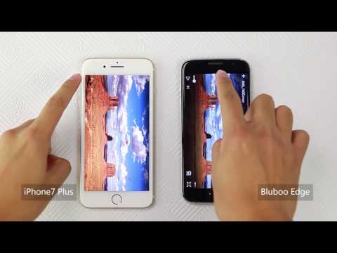 Smartphone Display effect Comparisons with Android BLUBOO Edge & IOS Iphone 7 plus