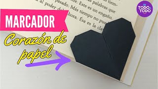 📚SEPARADOR de LIBROS en forma de CORAZÓN -ORIGAMI. ♥️👉MARCAPAGINAS CORAZÓN ♥️ Papel #love