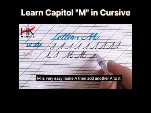 How to Write Capital M in Cursive | Cursive capital letters for kids