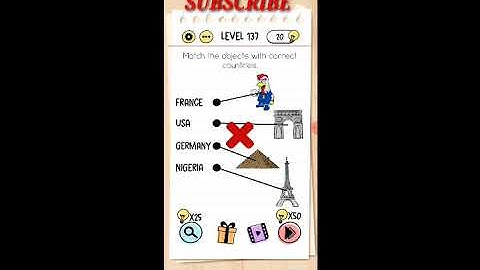 Brain test Level 137 || Match objects with countries Walkthrough