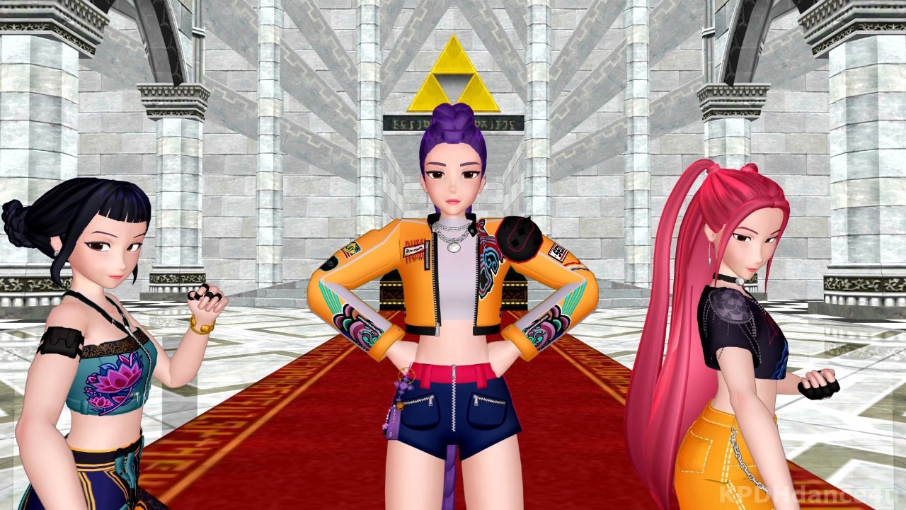 [MMD] 3v1 Fight - HUNTR/X Rumi, Zoey, Mira vs Saja Boy Jinu Kpop Demon Hunters