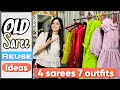     trendy dresses 4 sarees 7 dresses  old saree reuse ideas  fashion fusions