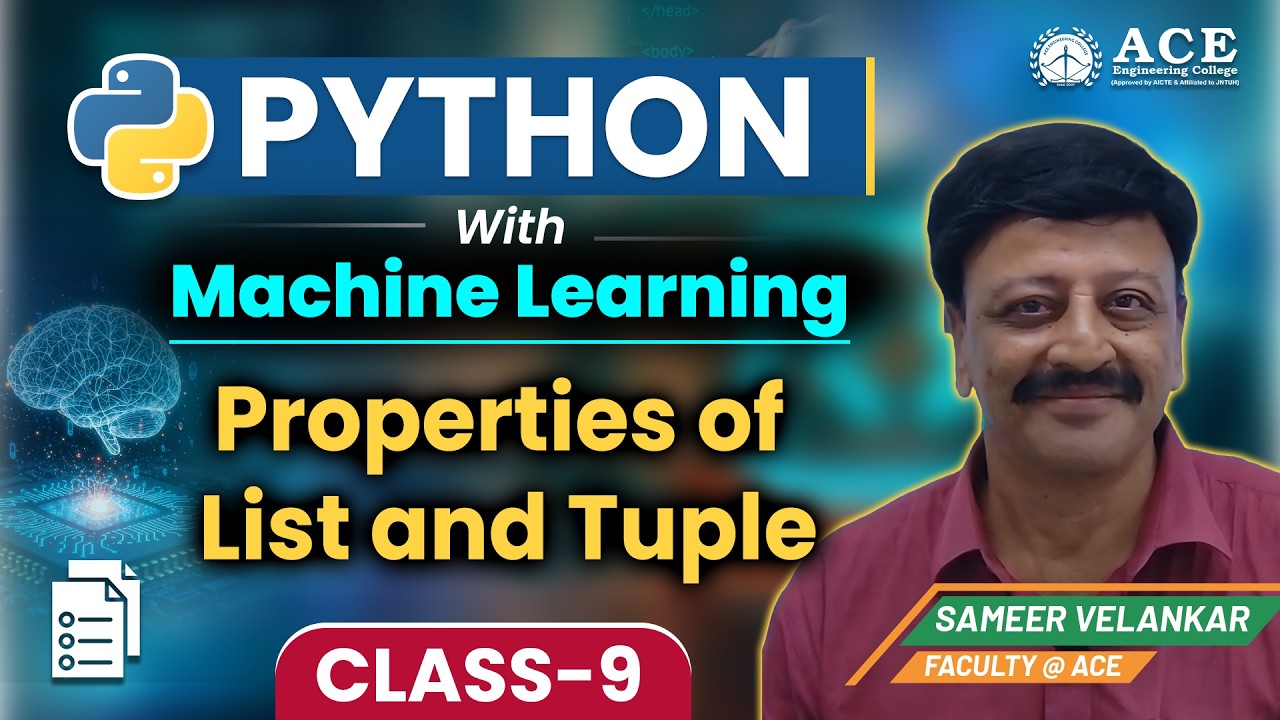 Class: 9 | Python with Machine Learning | Properties of List and Tuple ...