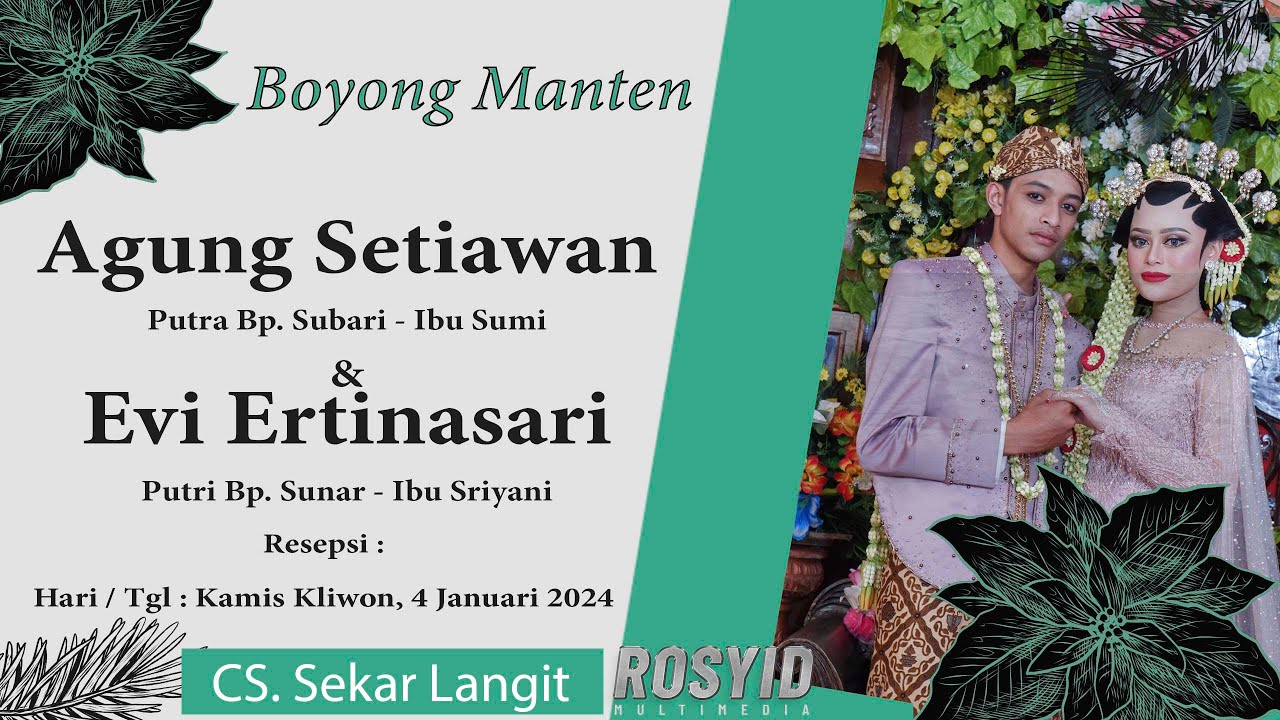 🔴LIVE CS. SEKAR LANGIT | BOYONG MANTEN AGUNG SETIAWAN & EVI ERFINASARI | SELO, 04/01/2024