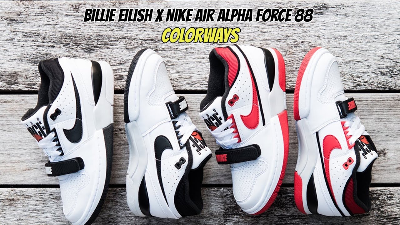 Billie Eilish x Nike Air Alpha Force 88 COLORWAYS - YouTube