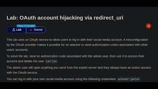 OAuth account hijacking via redirect_uri