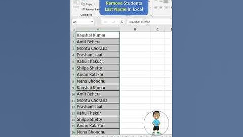 Remove Students Last Name in Excel #excel #exceltips #exceltutorial #msexcel #shorts #youtubeshorts