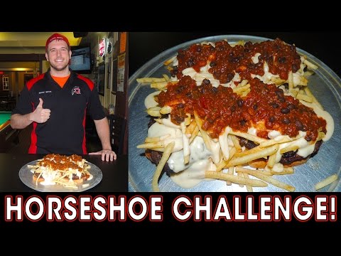 Man vs Horseshoe Sandwich Challenge Covered in Chili Cheese Fries!