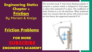 What minimum value of μ ensures that the device will work.. Chapter 6: Friction | Engineers Academy