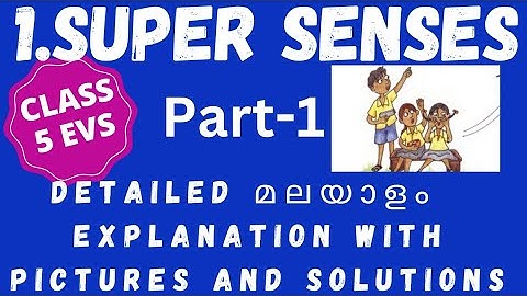 Class 5 evs chapter 1 - Super senses.Lesson explanation part 1 in malayalam