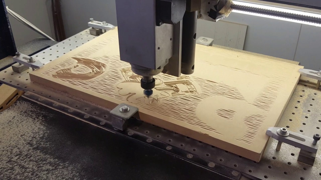 CNC wood engraving - YouTube