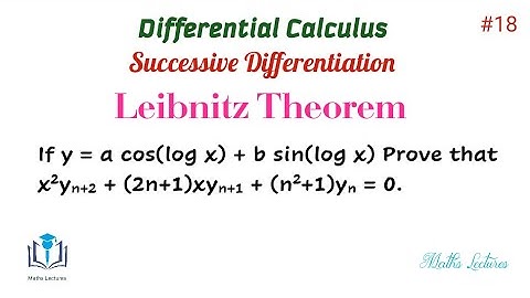If y = a cos(log x) + b sin(log x) Prove that x^2 yn+2 + (2n+1)x yn+1 + (n^2 + 1)yn =0 | In Tamil.
