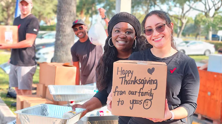 Helping fill Thanksgiving boxes for 4,000 local families in need