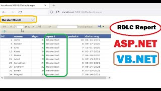 How to filter report RDLC using dropdownlist in asp. net(Visual Basic.  net)