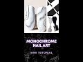 1-Min Black And White Nail Art Tutorial | Nails Inspiration #shorts