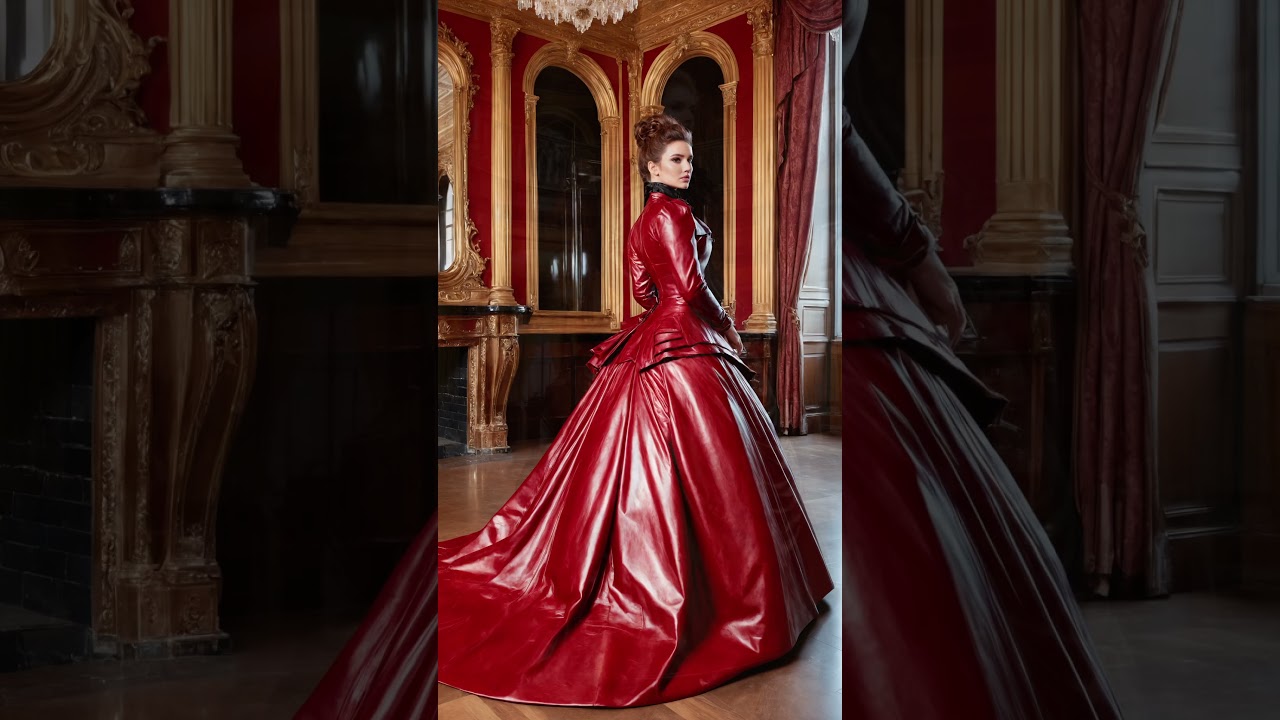 Elegant Victorian-Inspired Leather Bustle Dresses | Stunning 19th-Century Fashion Aesthetic 