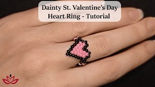 Dainty Hart Ring - Brick Stitch Tutorial with Toho Beads