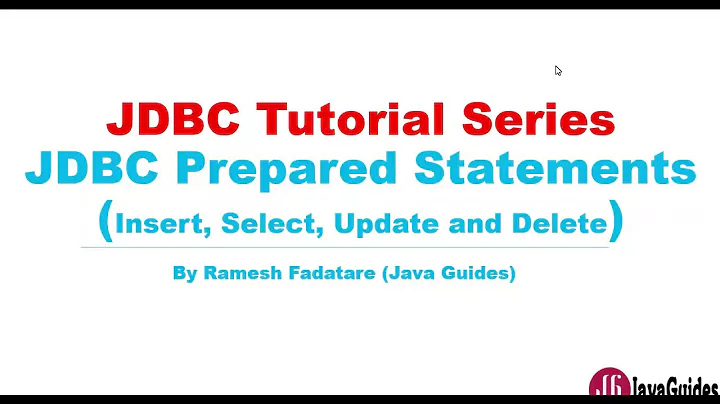 JDBC Tutorial - Part 7: PreparedStatement Insert, Select, Update and Delete Operations