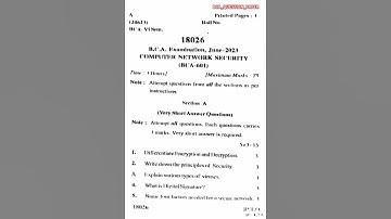 Cssu question paper computer networks 2023 bca #exam #ccsu #bsccomputerscience #exams #meerut #gzb