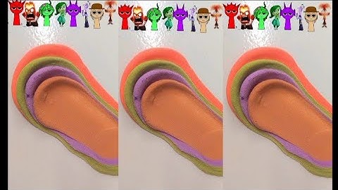 Mixing color rainbow clay character sprunki, inside out and squid game #sprunki #insideout2