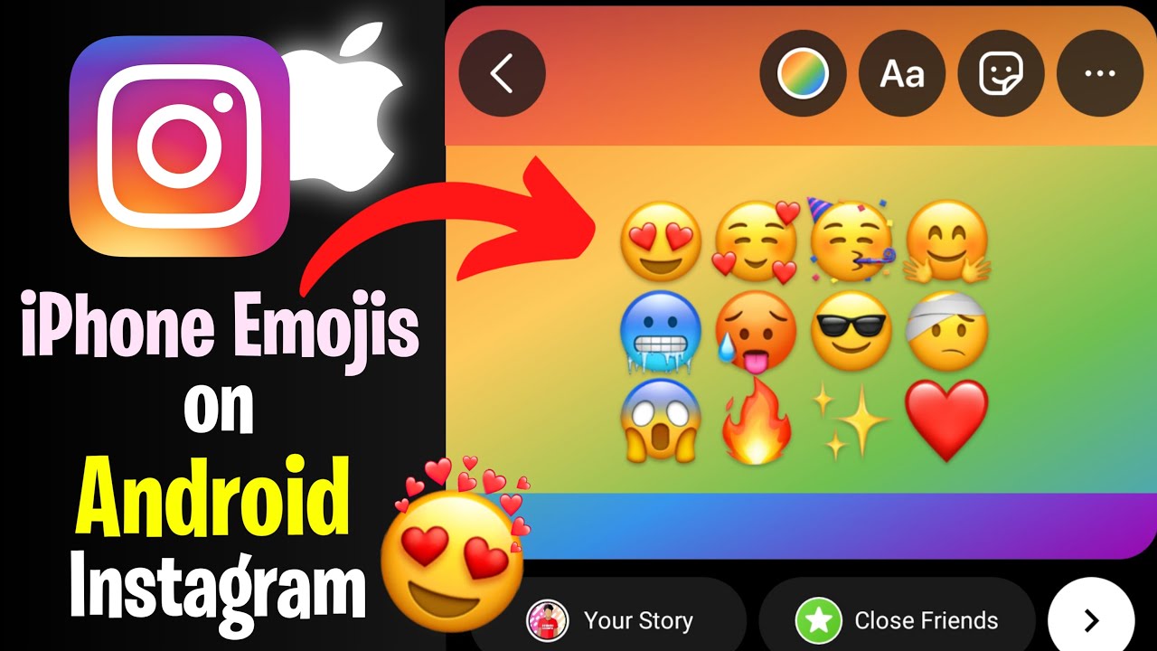 HOW TO GET iPhone Emoji on Android Instagram without Zfont iphone