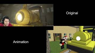 Original vs Animation - ACI, WINDAH & MIAWAUG -choo choo charles-