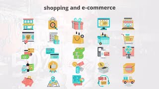 Shopping And E-Commerce - Flat Animation Icons After Effects Templates