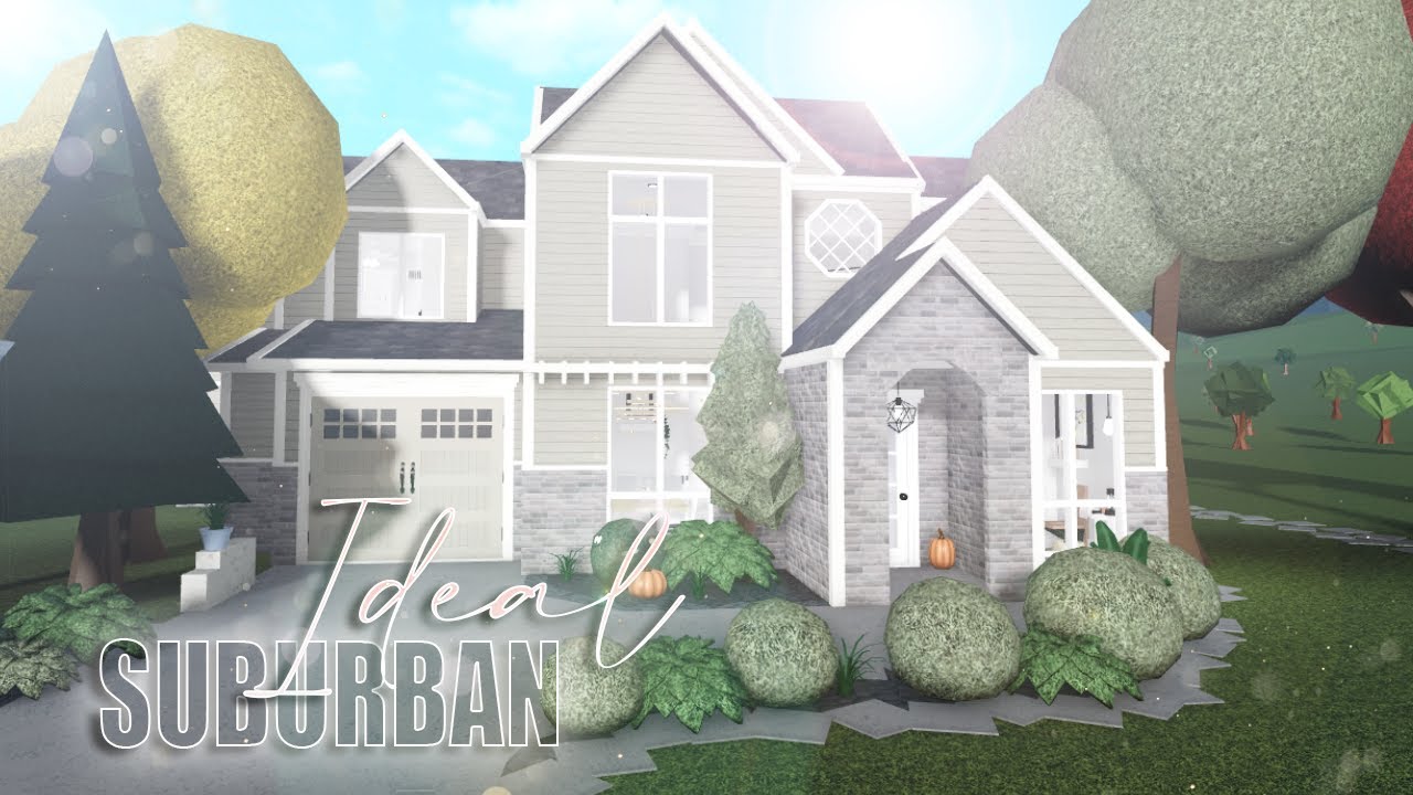 Idealistic Suburban Mansion | House Build | roblox | Bloxburg - YouTube