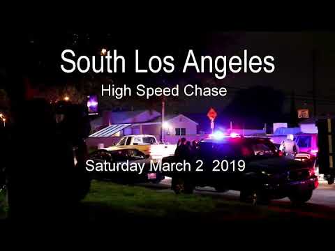 South Los Angeles High Speed Stolen Car Chase ends in Bellflower. - YouTube