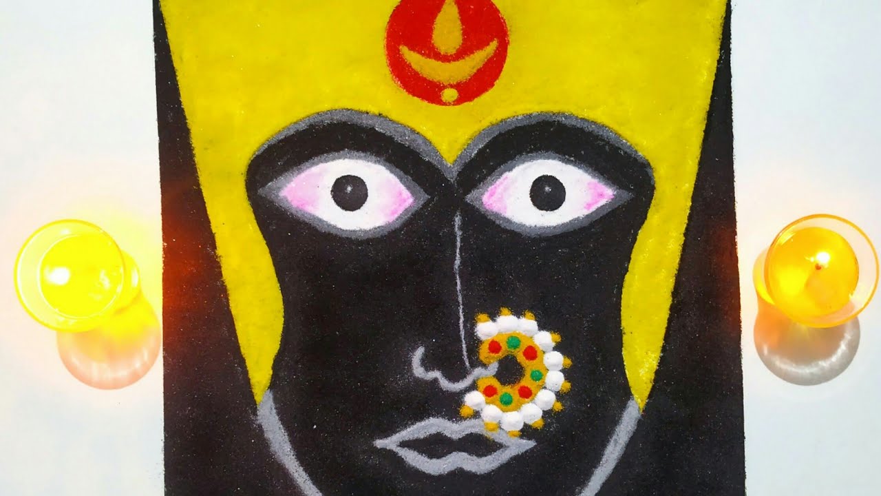 Navratri special Aai Ambabai rangoli नवरात्री विशेष आई अंबाबाईची सुंदर ...